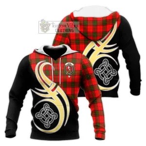 Adair Tartan Knitted Hoodie with Family Crest and Celtic Symbol Style