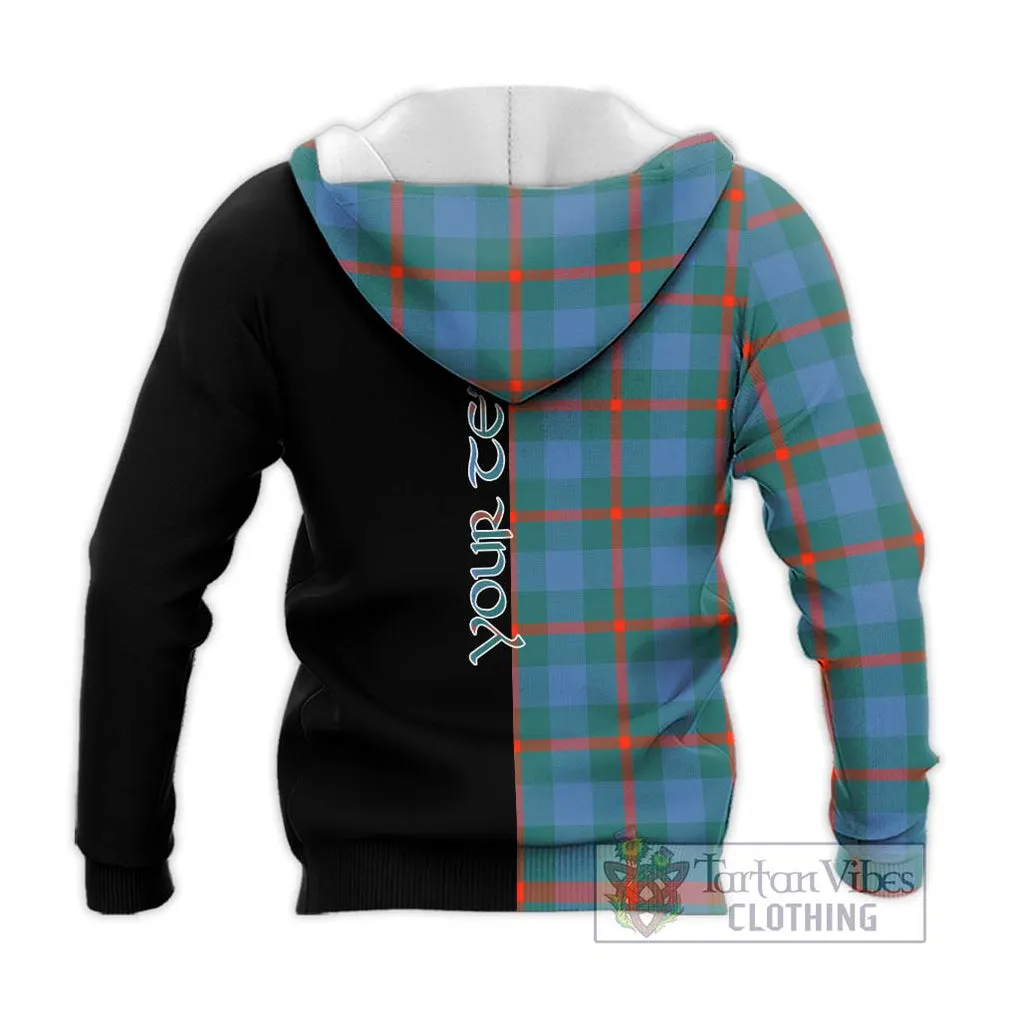 Agnew Ancient Tartan Knitted Hoodie with Family Crest and Half Of Me Style