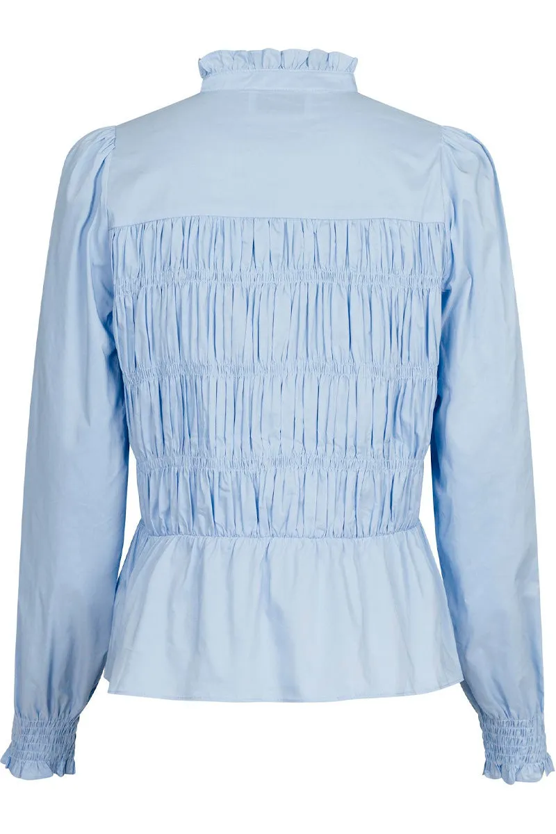 Alaska Smock Blouse | Light Blue | Skjorte fra Neo Noir