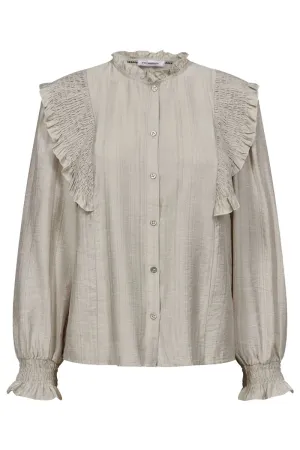 Angus Smock Frill Shirt | Bone | Skjorte fra Co'couture