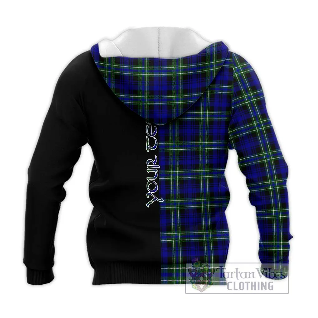 Arbuthnot Modern Tartan Knitted Hoodie with Family Crest and Half Of Me Style