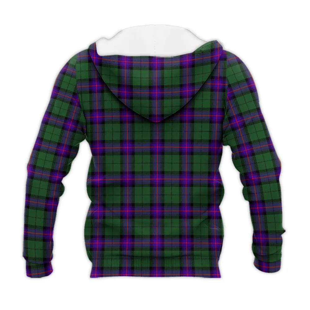 Armstrong Modern Tartan Knitted Hoodie with Family Crest