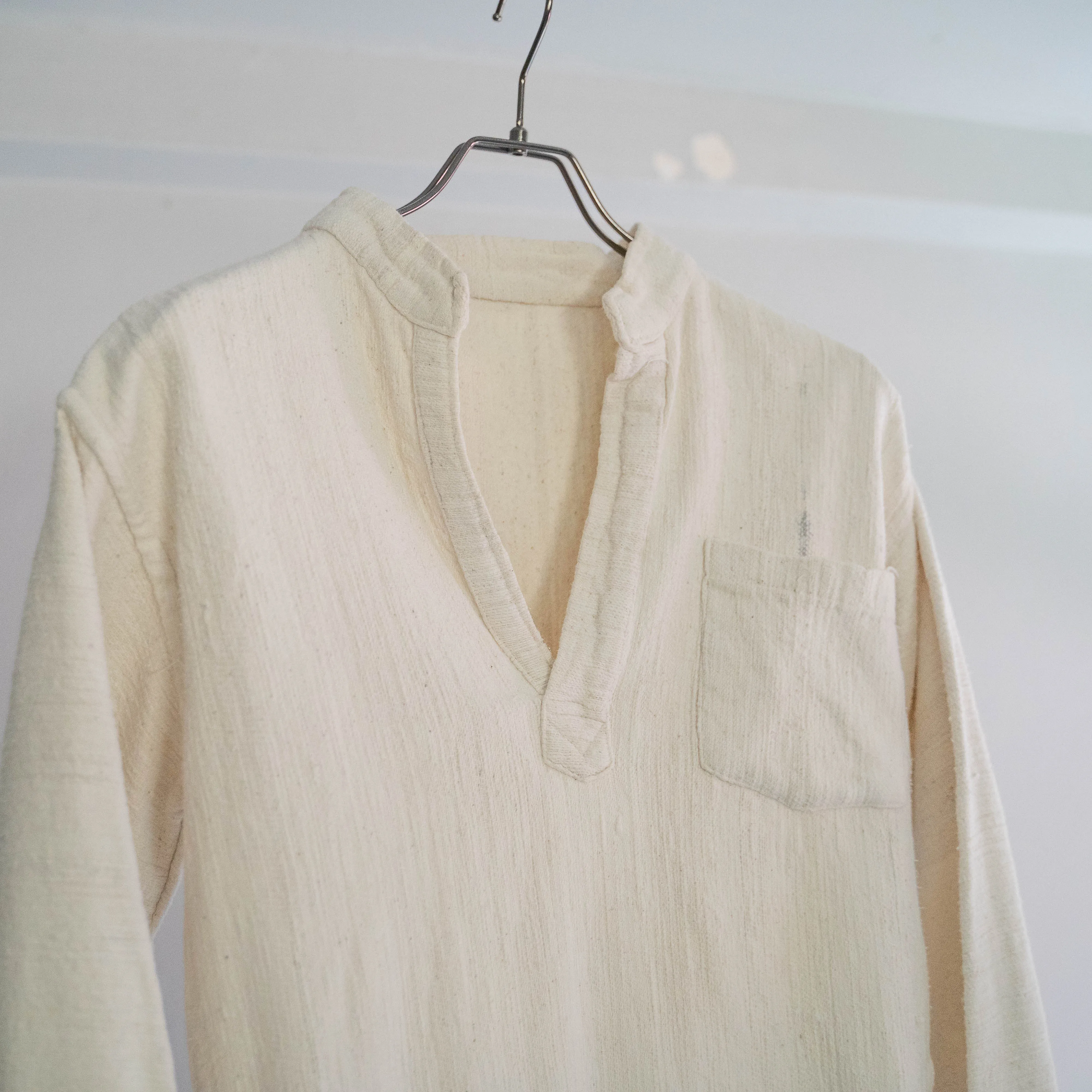 around 1990s antique-like white cotton smock