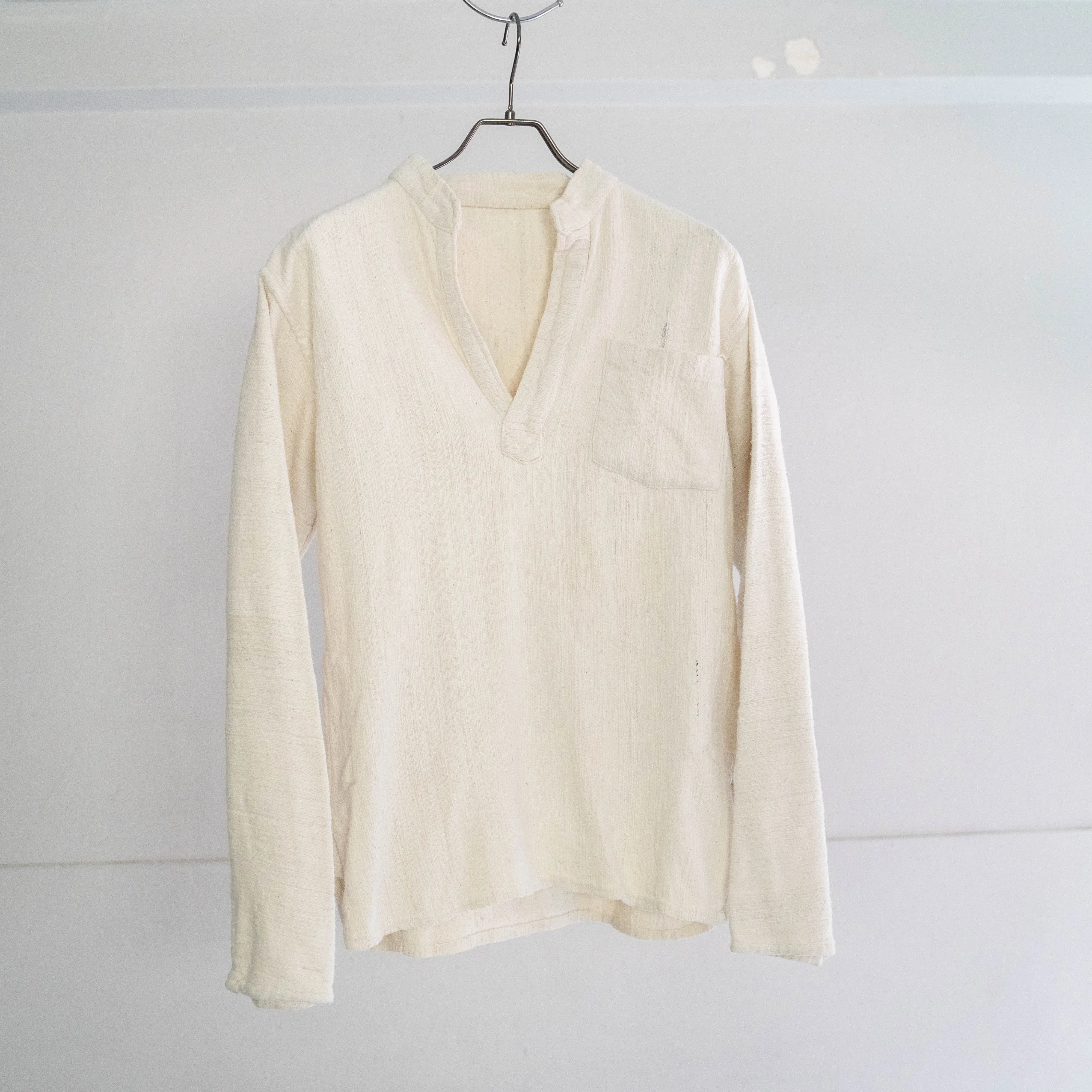 around 1990s antique-like white cotton smock