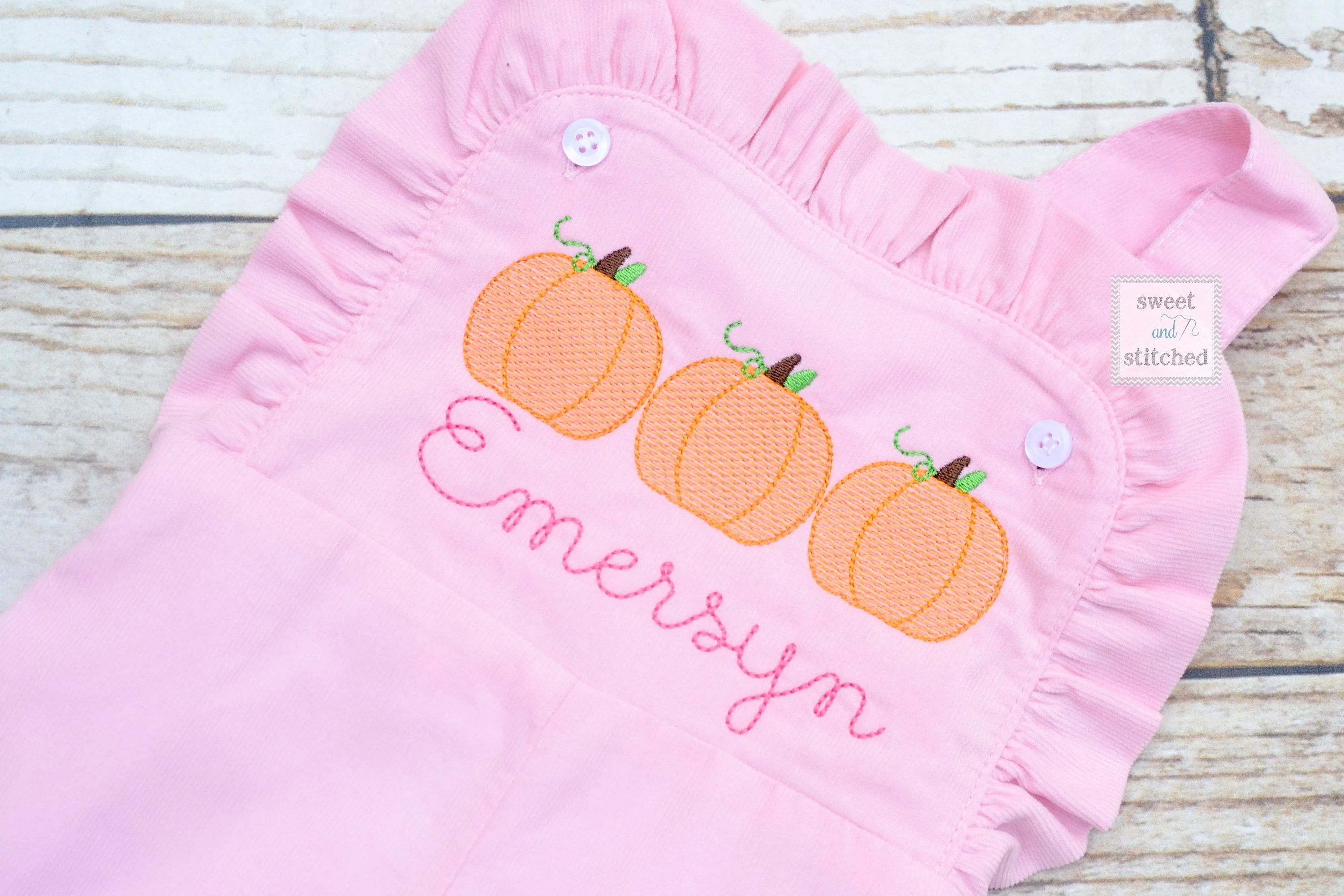 Baby girl monogrammed fall pumpkin overalls, monogrammed corduroy overalls, Pink Cord thanksgiving outfit, pumpkin patch