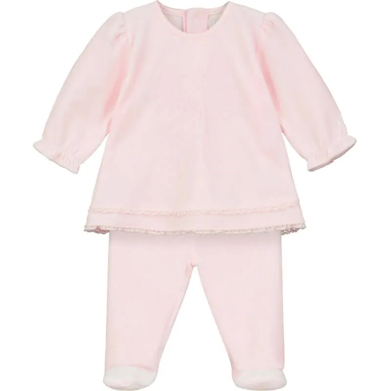 Baby Girls Pink Ella Velour Set