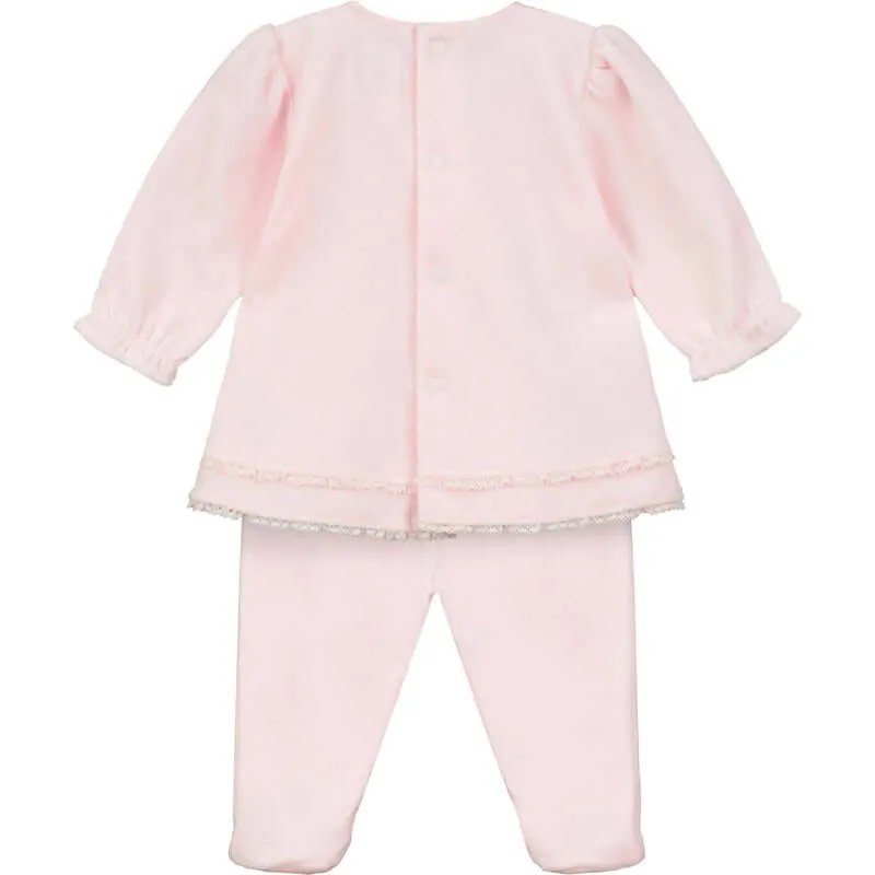 Baby Girls Pink Ella Velour Set