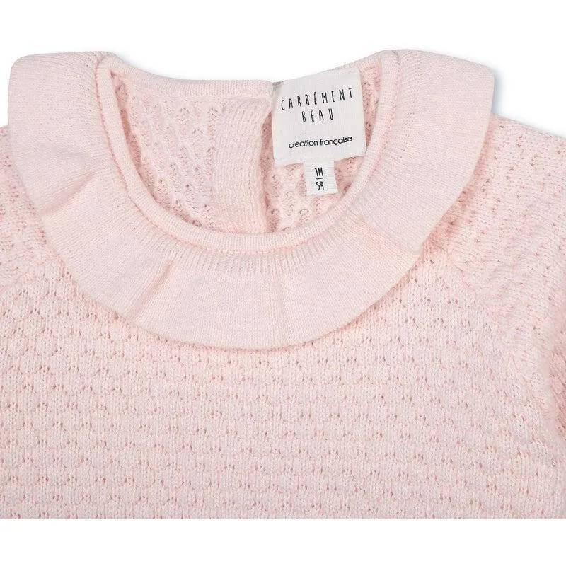 Baby Girls Pink Knitted All In One