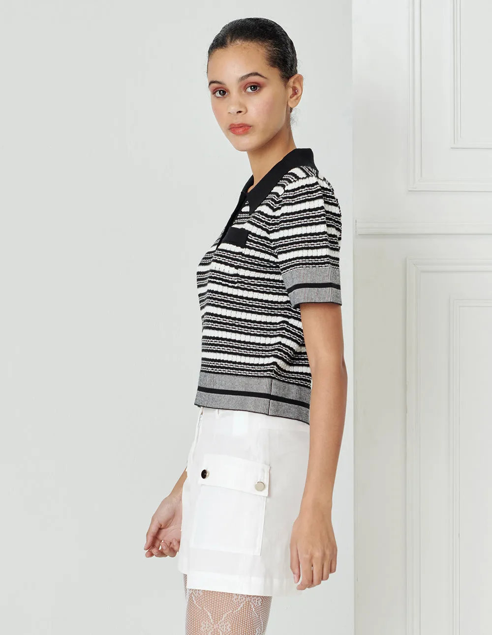 BORA AKSU Simple White Patch Pocket Shorts