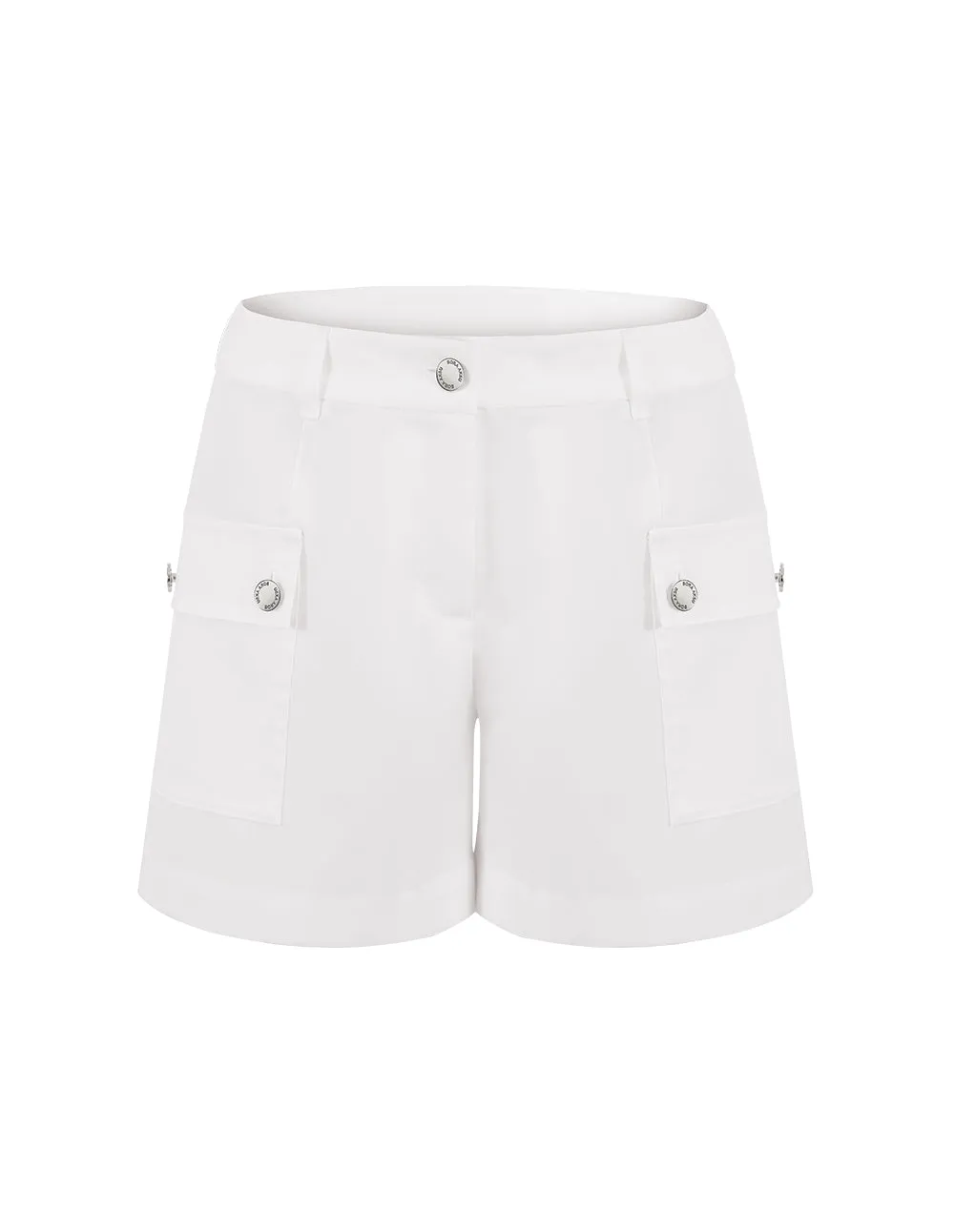 BORA AKSU Simple White Patch Pocket Shorts