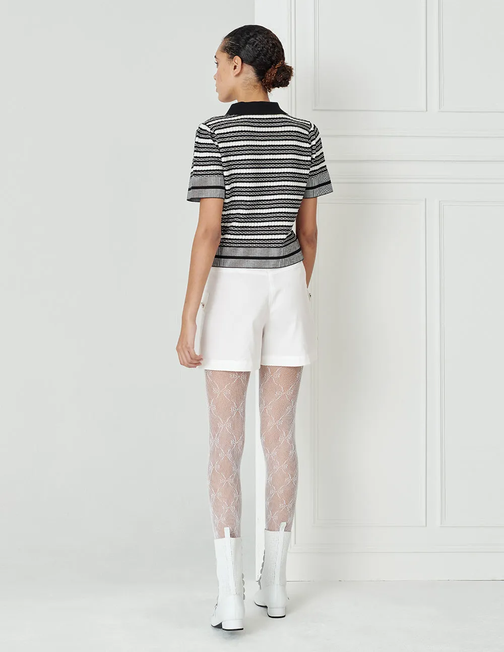 BORA AKSU Simple White Patch Pocket Shorts