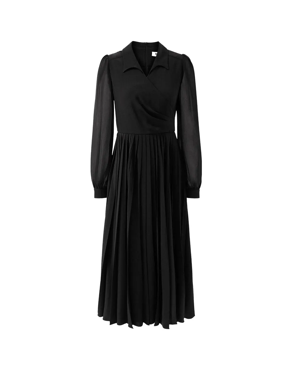 BORA AKSU Wrap Style Pleated Skirt Long Dress