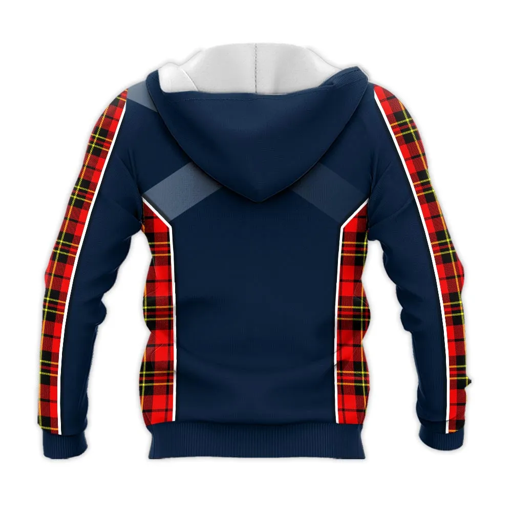 Brodie Modern Tartan Knitted Hoodie with Family Crest and Scottish Thistle Vibes Sport Style