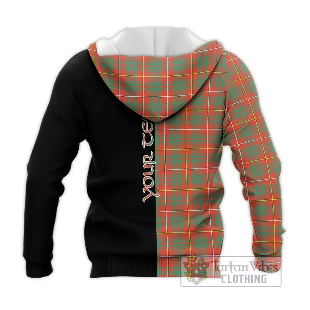 Bruce Ancient Tartan Knitted Hoodie with Family Crest and Half Of Me Style