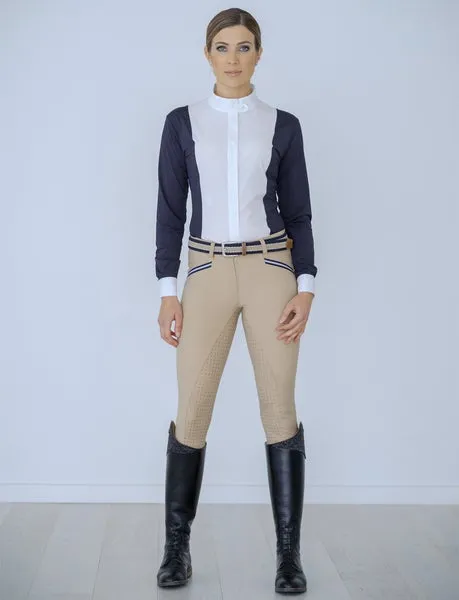 BTB 'Beige' Breech with Navy & white Tape