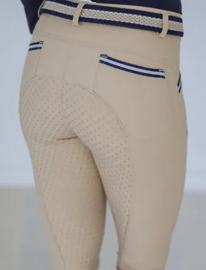 BTB 'Beige' Breech with Navy & white Tape