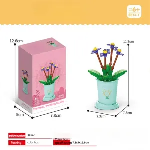 Building Blocks Flower Pot DIY Small Particles Educational Toys Desktop Decoration Puzzle