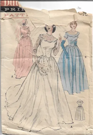 Butterick 5627 Wedding Gown Bridesmaid Vintage Sewing Pattern 1950s