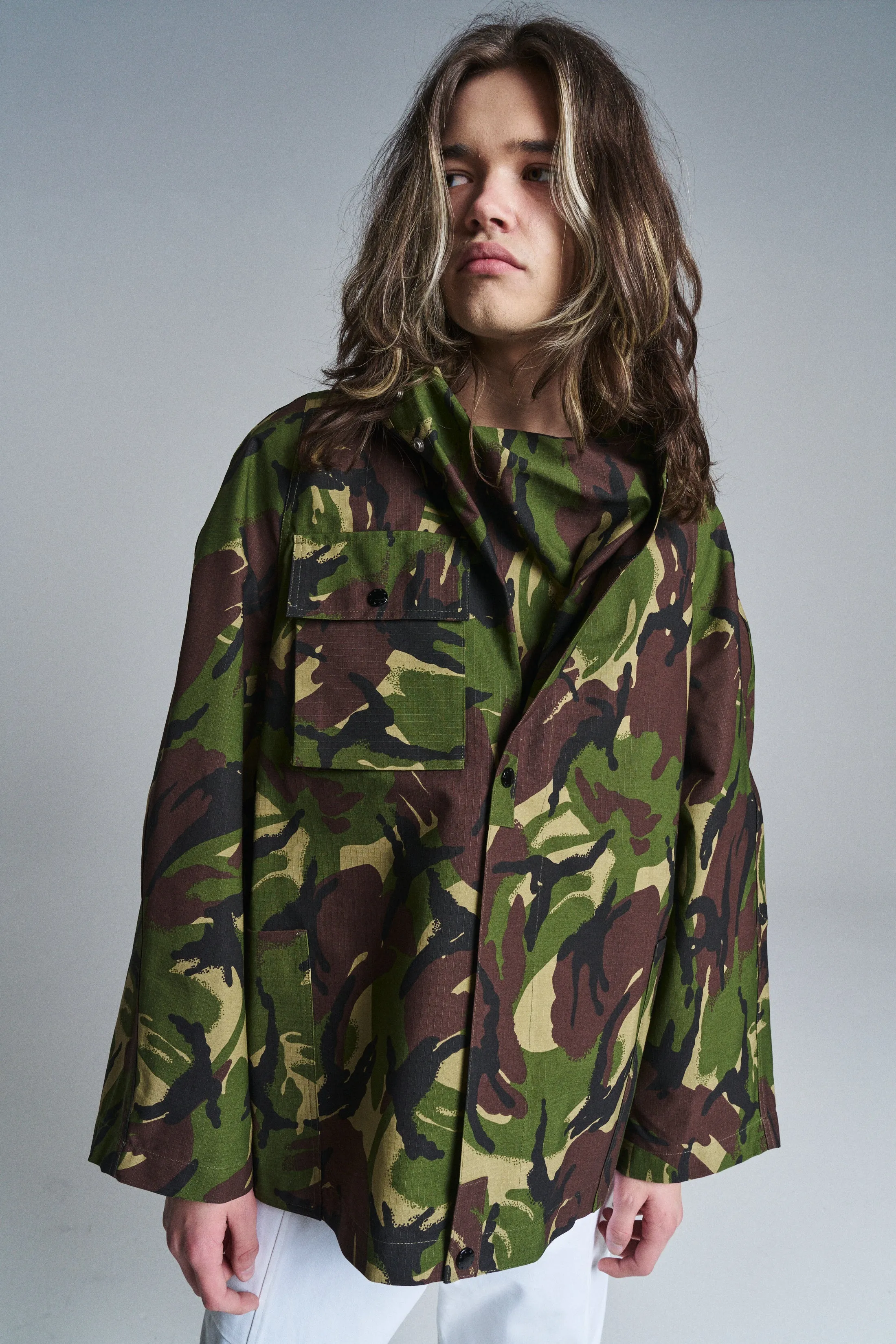 Camo Poly Cargo Pleat Smock