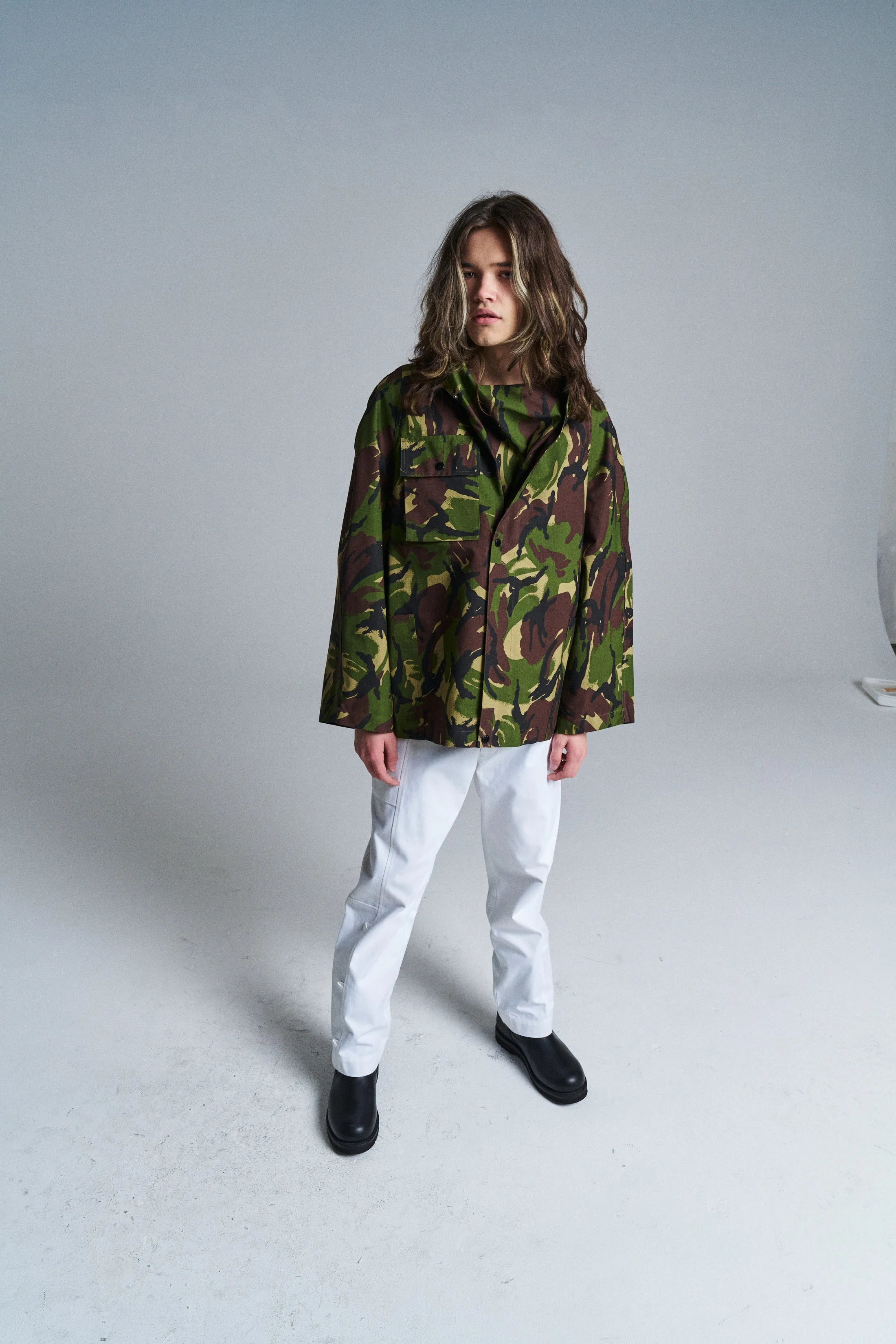 Camo Poly Cargo Pleat Smock