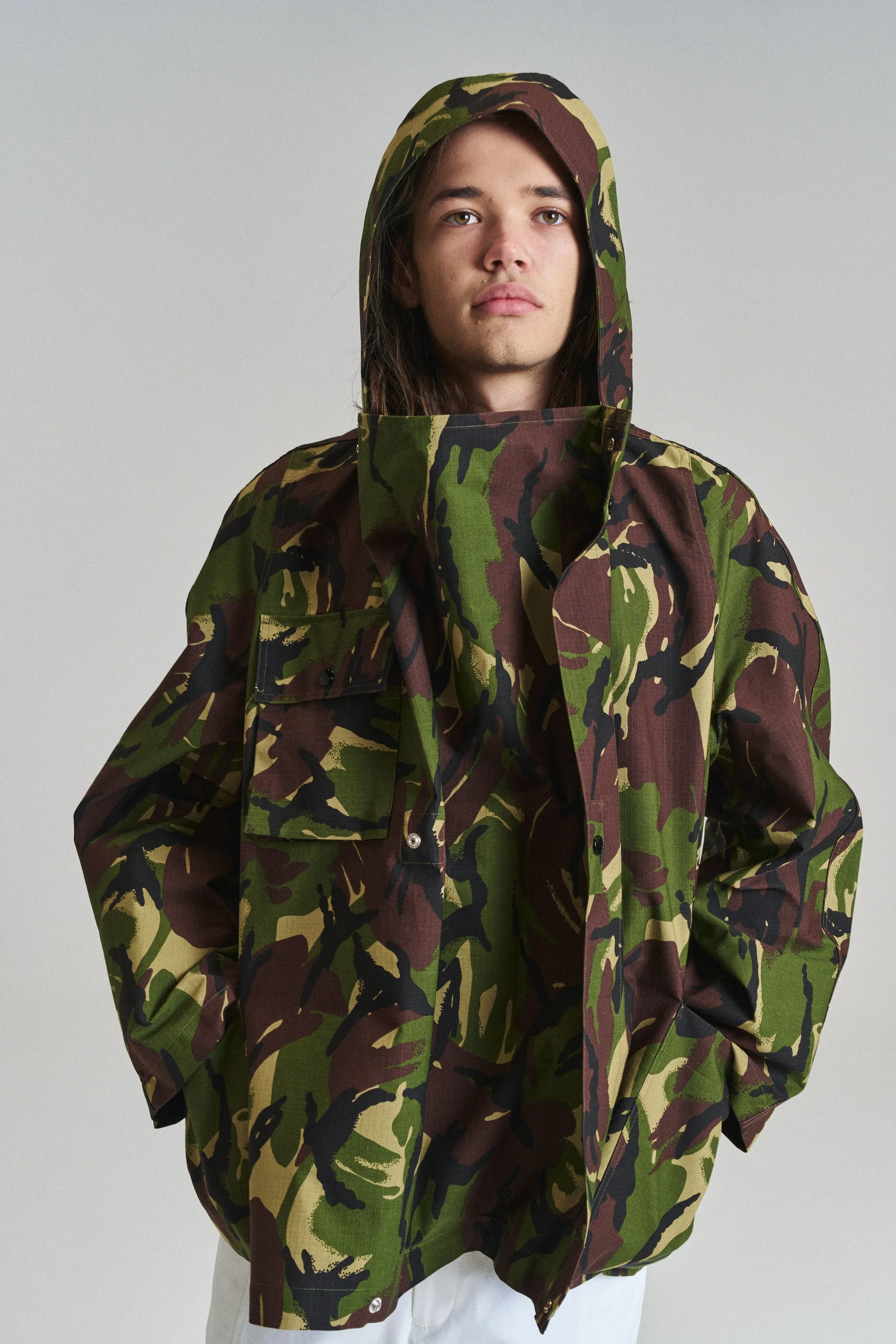 Camo Poly Cargo Pleat Smock