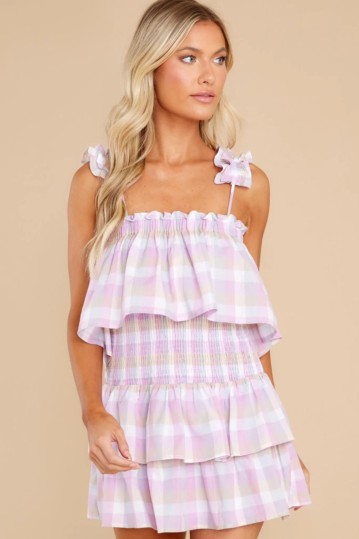 Change Your Tune Pink Plaid Cotton Two Piece Set