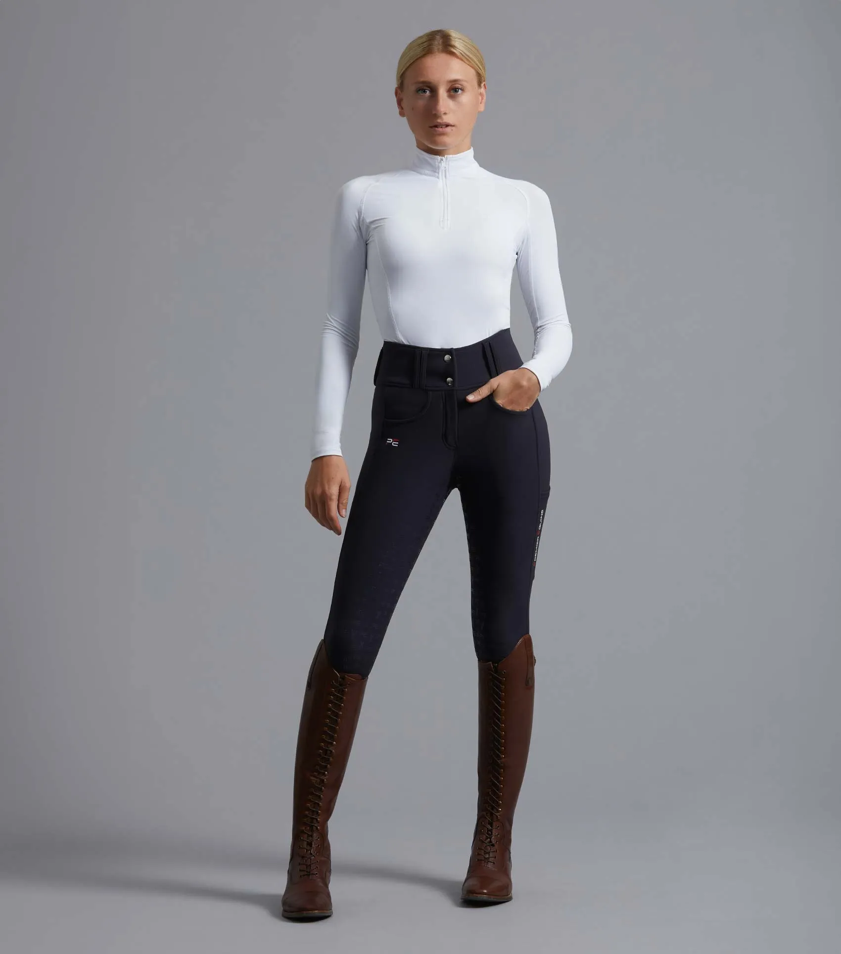 Coco II Ladies Gel Full Seat Riding Breeches Navy