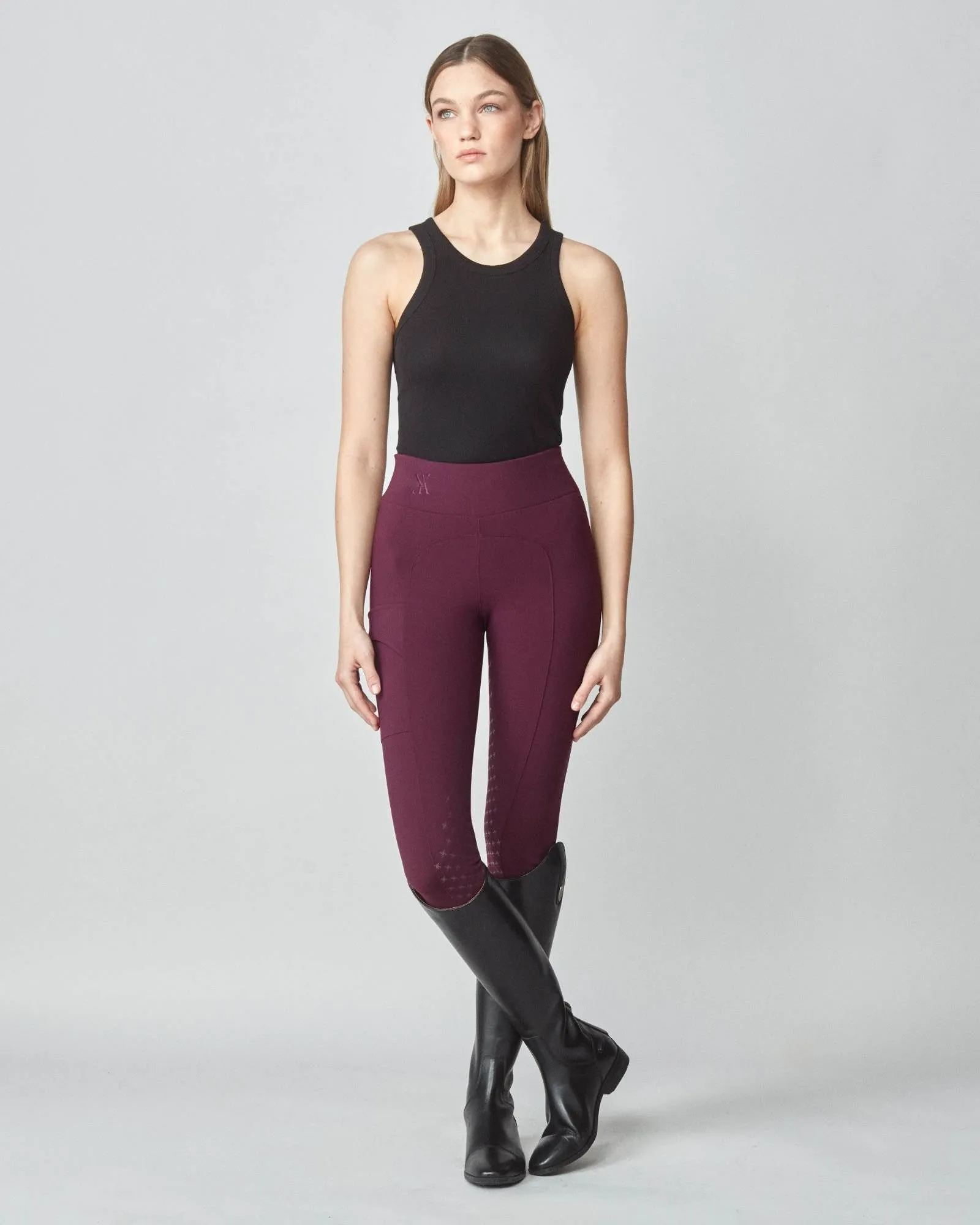 Compression Pull-On Breeches Burgundy