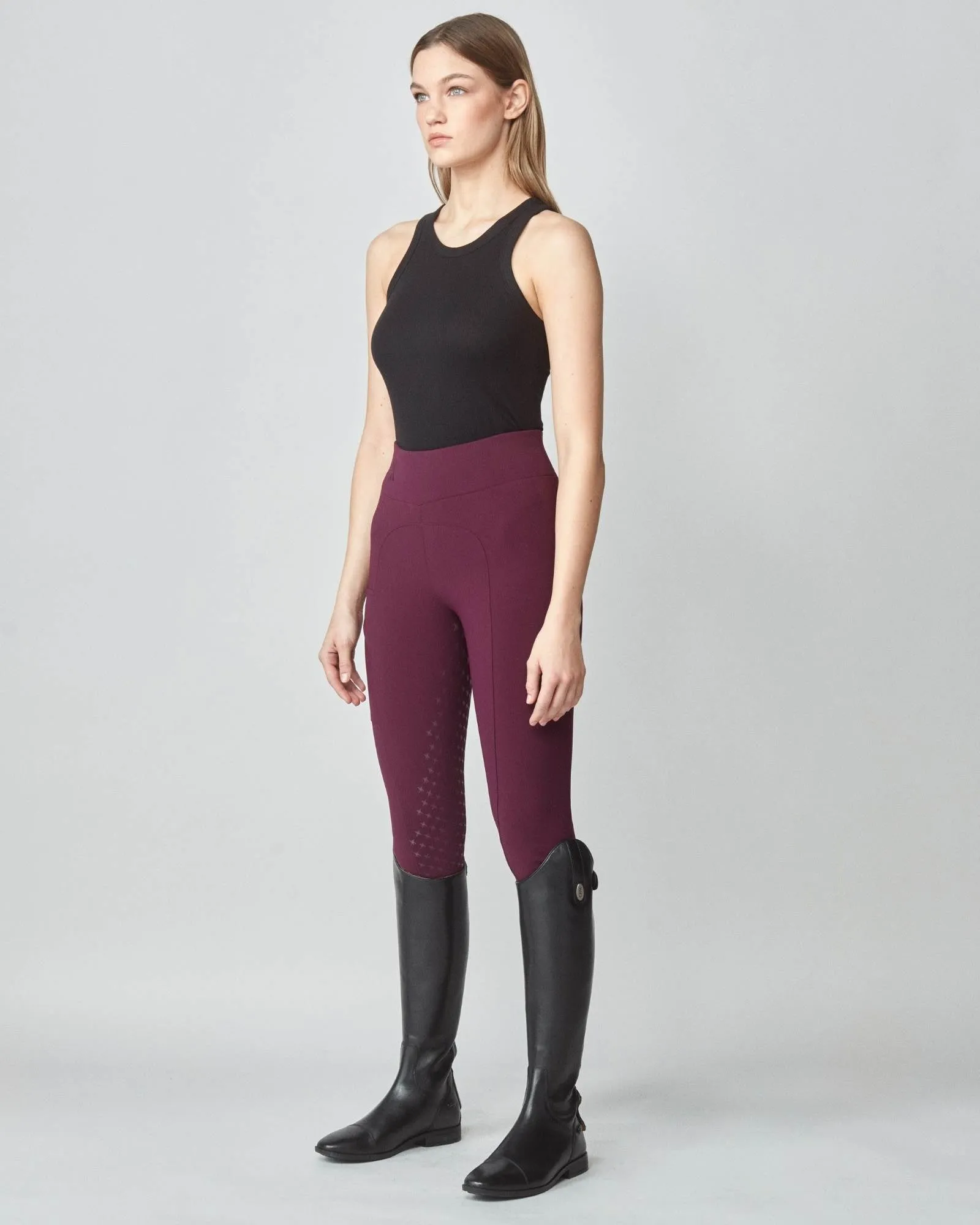 Compression Pull-On Breeches Burgundy