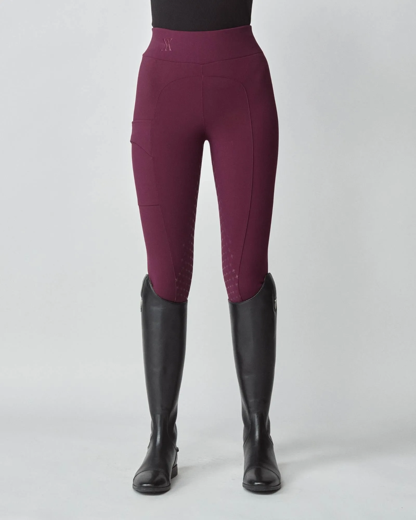 Compression Pull-On Breeches Burgundy