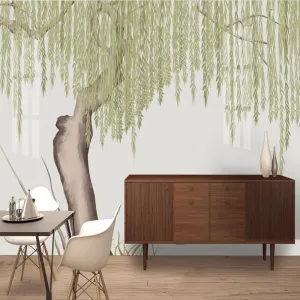 Custom Mural Wallpaper Chinese Style Willow Scenery (㎡)