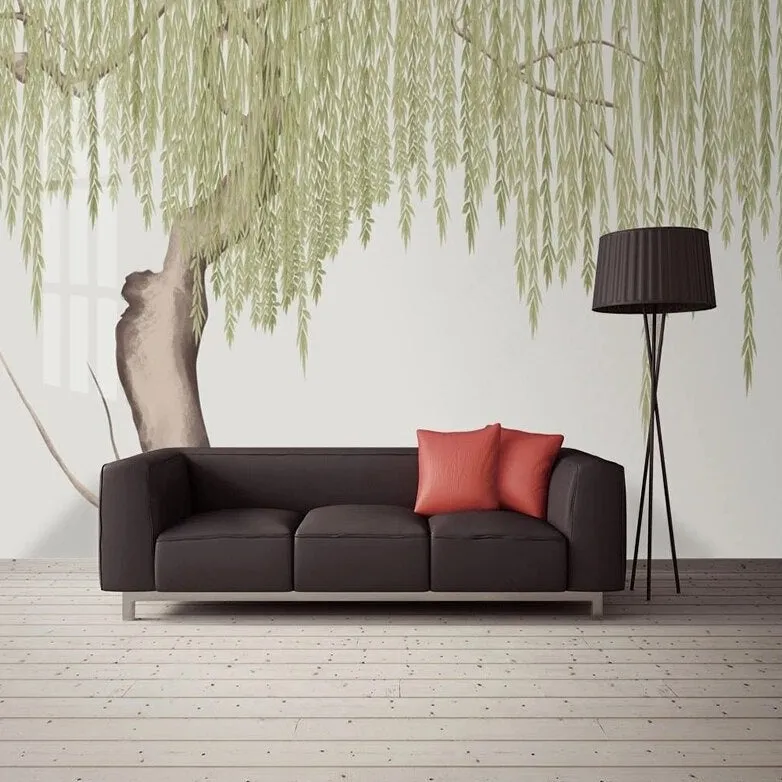 Custom Mural Wallpaper Chinese Style Willow Scenery (㎡)