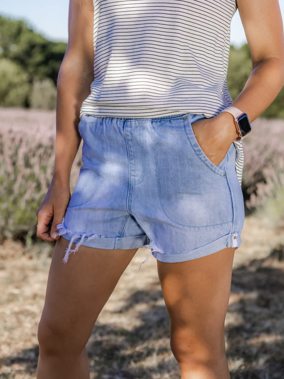 Dixie Denim Shorts - Light Blue