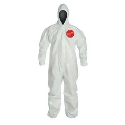 DuPont™ Tychem SL Coveralls with attached Hood, White, Medium, SL127T-M