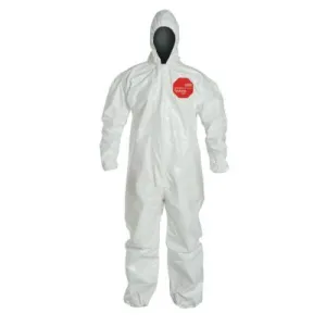 DuPont™ Tychem SL Coveralls with attached Hood, White, Medium, SL127T-M