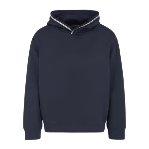 Emporio Armani Jacquard Logo Dark Navy Hoodie