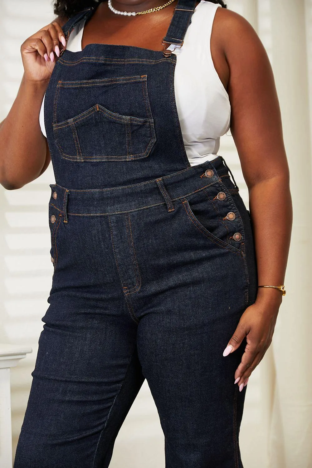 Felicity Full Size High Waist Classic Denim Overalls