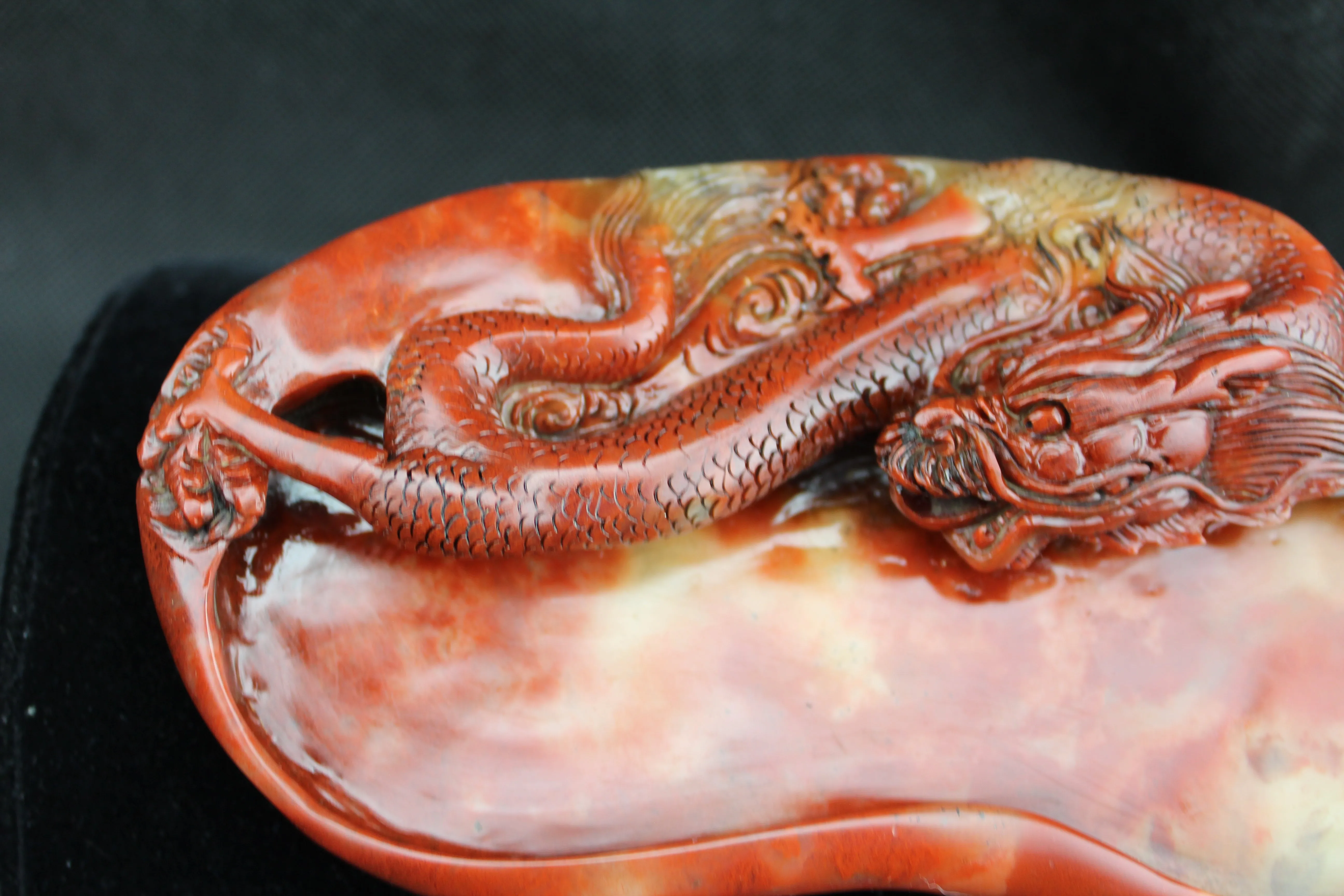 Fortune Dragon Shoushan Inkstone