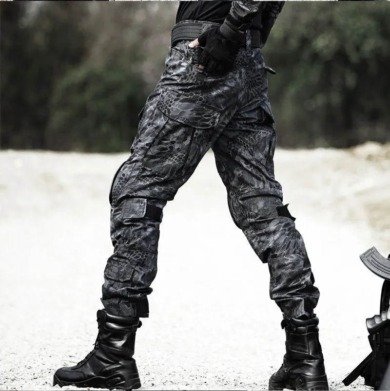 Four Seasons Military Tactical Pants CP Camouflage Black Python Pattern Frog Pants Overalls