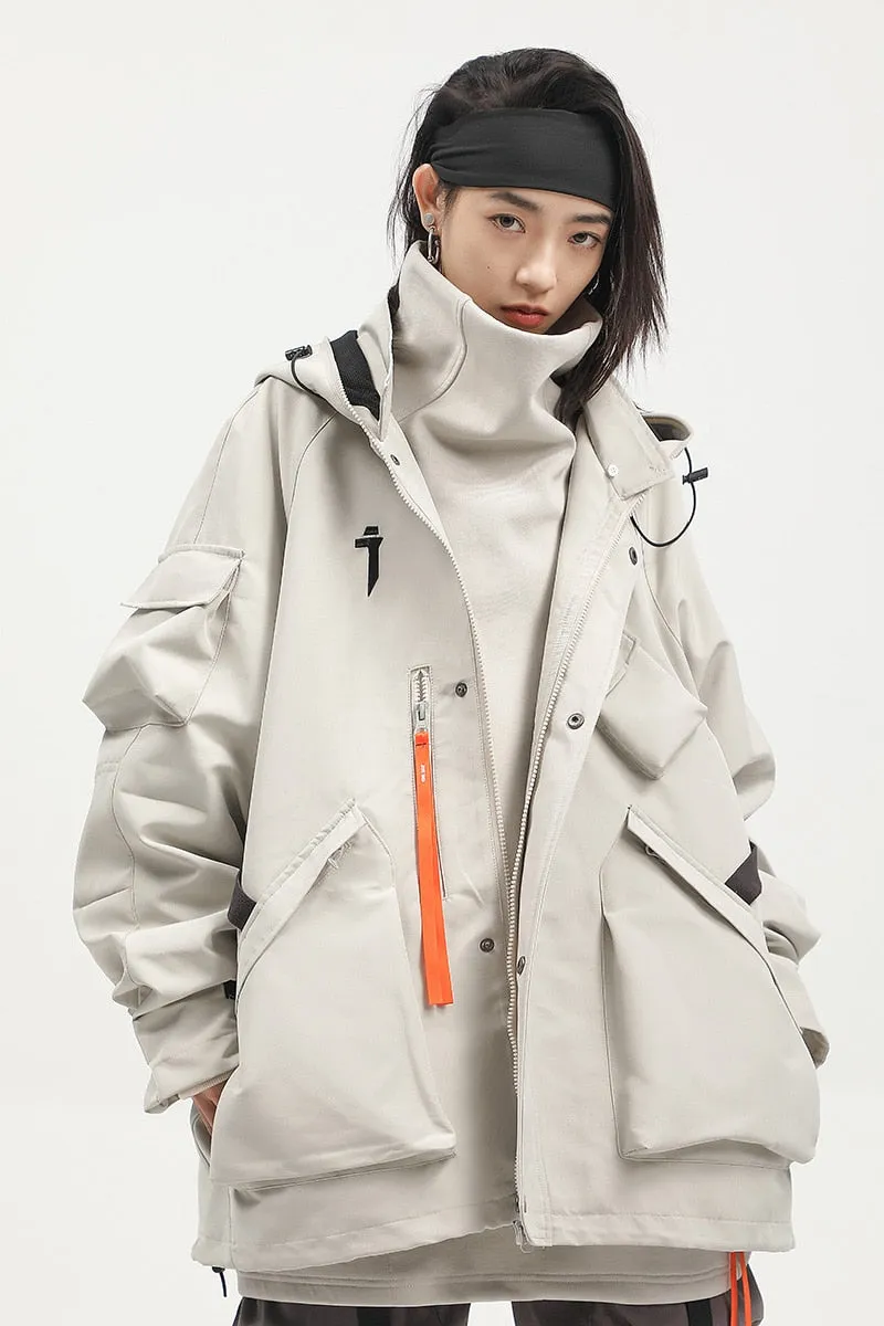 Futuristic Utility Cargo Jacket