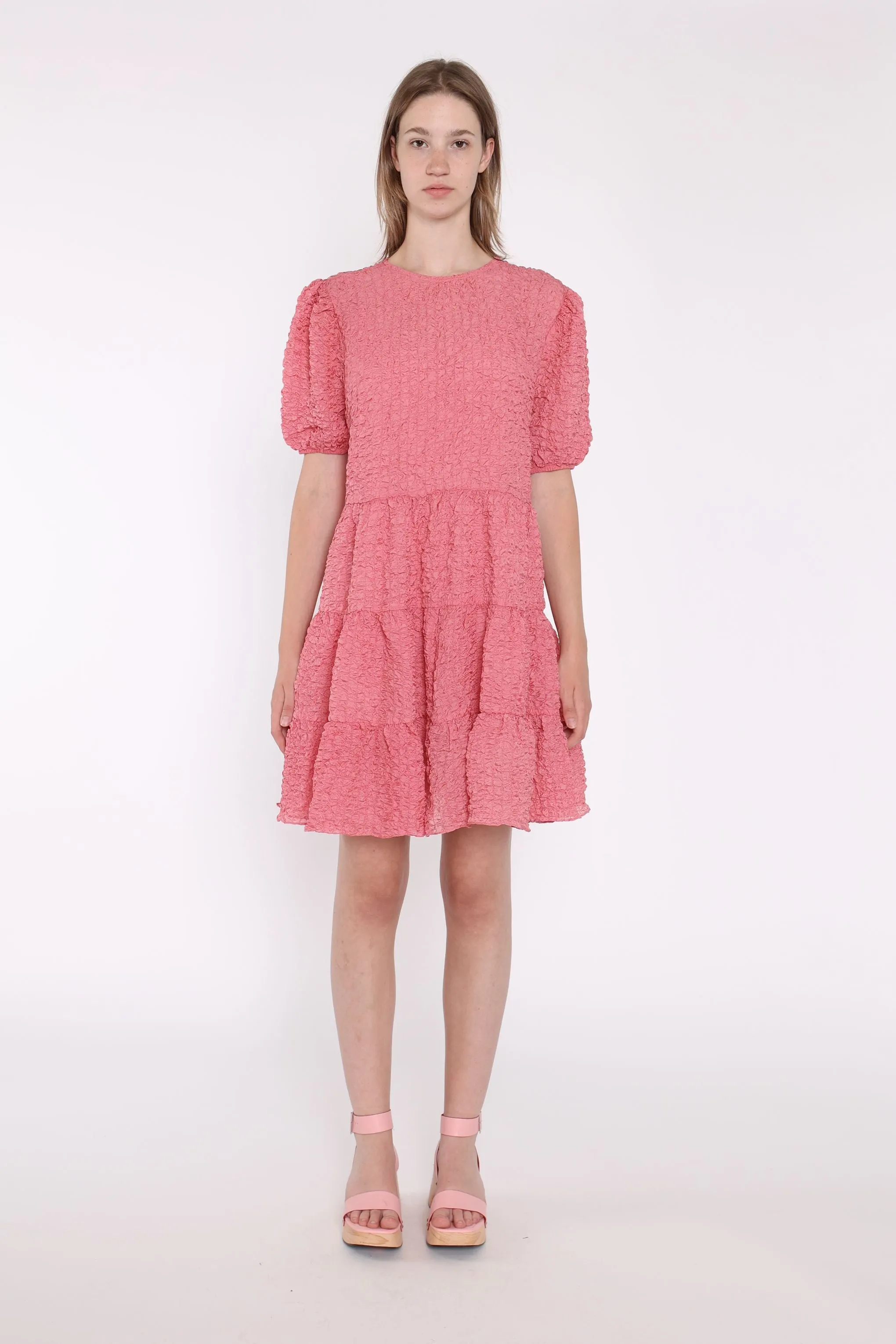 Glamorous - Rose Pink Relaxed Crinkle Smock Dress