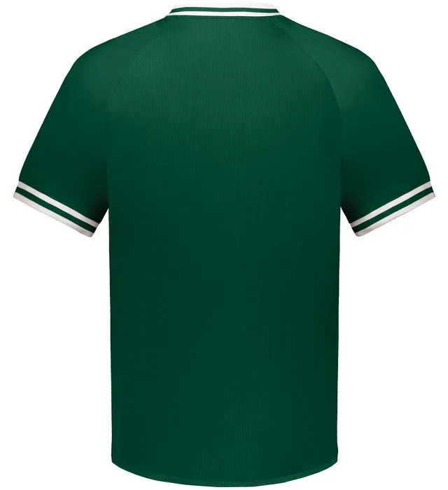 Holloway Forest Green/White Youth Retro V-Neck Baseball Jersey