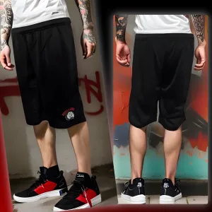 ^HUSTLE GANG^ (BLACK) ~SIMPLE CHIEF~ UNLINED MESH BASKETBALL SHORTS