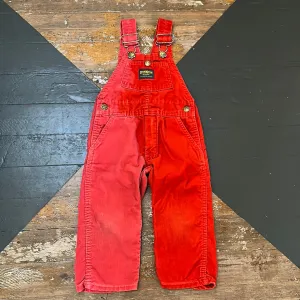 KIDS BLEACHED RED CORD OVERALL - 3T