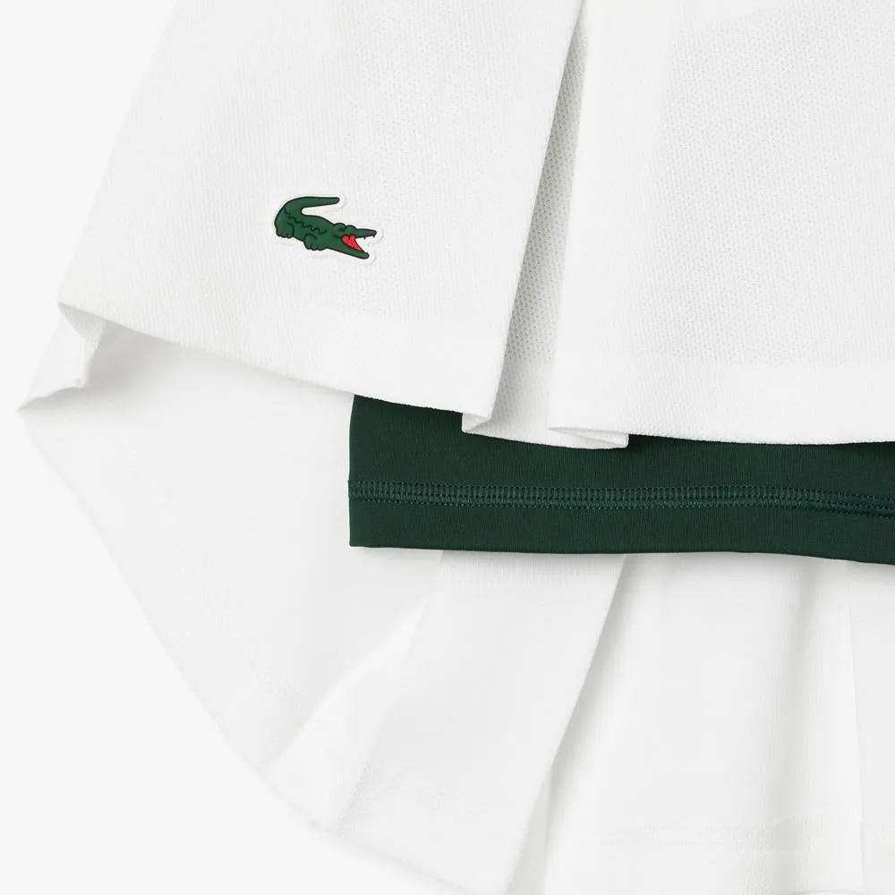 Lacoste Women's Sport Pique Skirt - White/Green