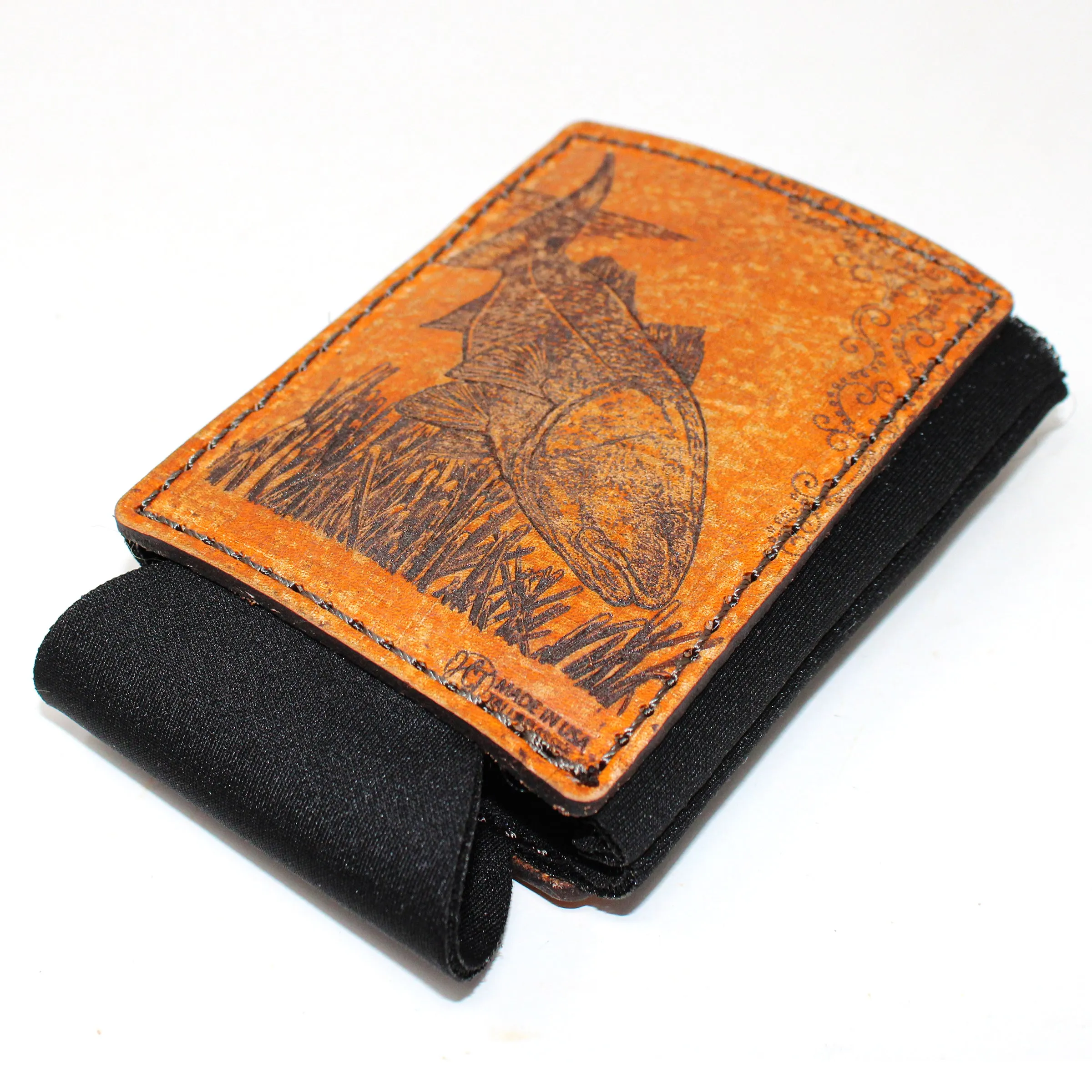 Leather Patch Drink Sleeve - Red on the hunt