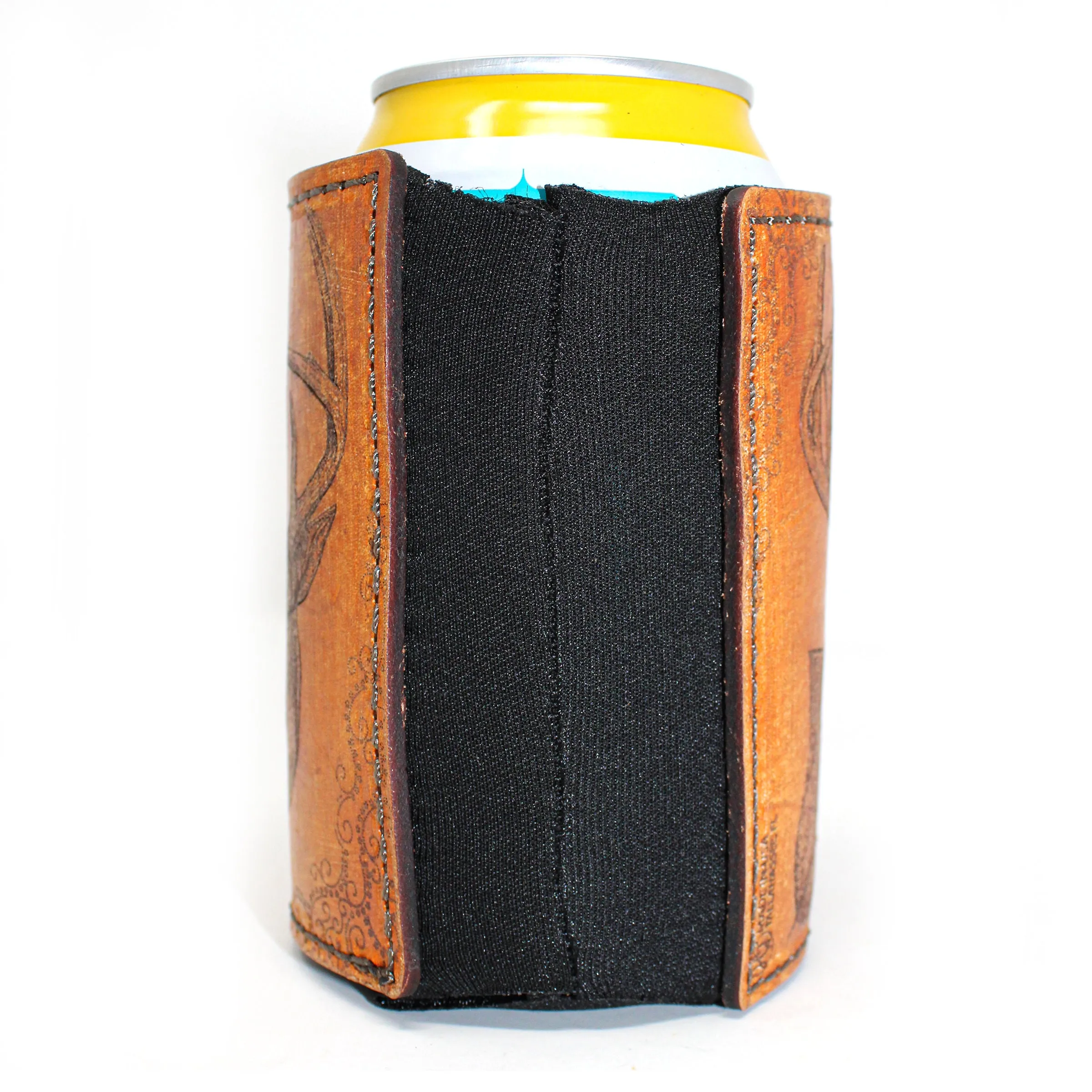 Leather Patch Drink Sleeve - Whitetail Buck