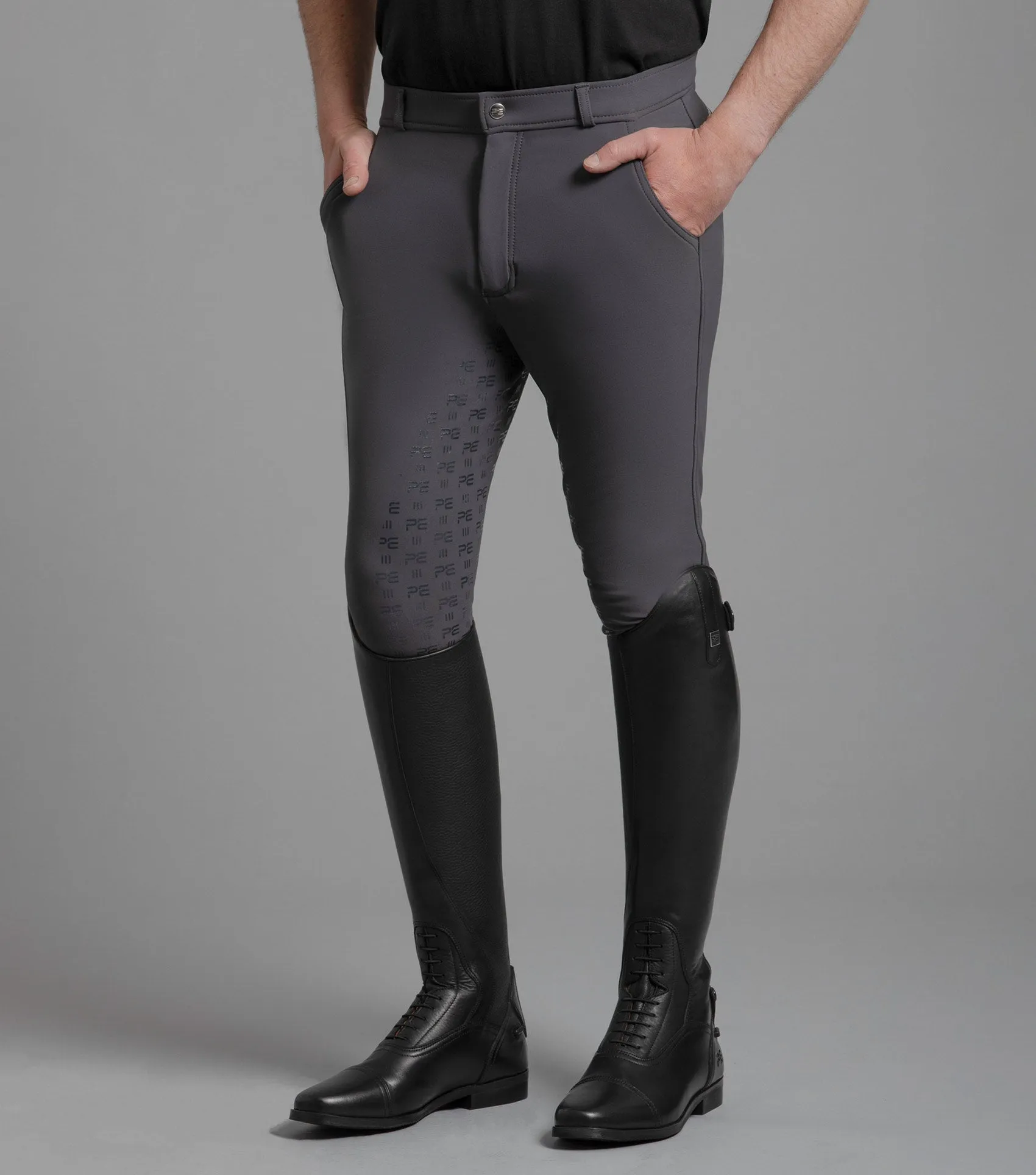 Levanzo Men's Full Seat Gel Riding Breeches Anthracite