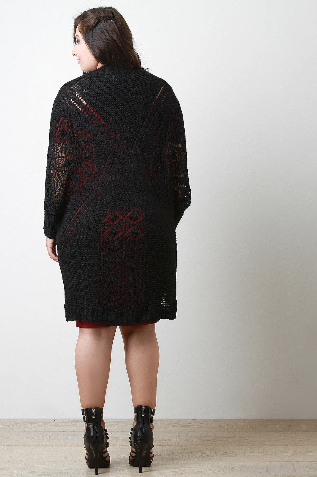 Longline Crochet Dolman Cardigan