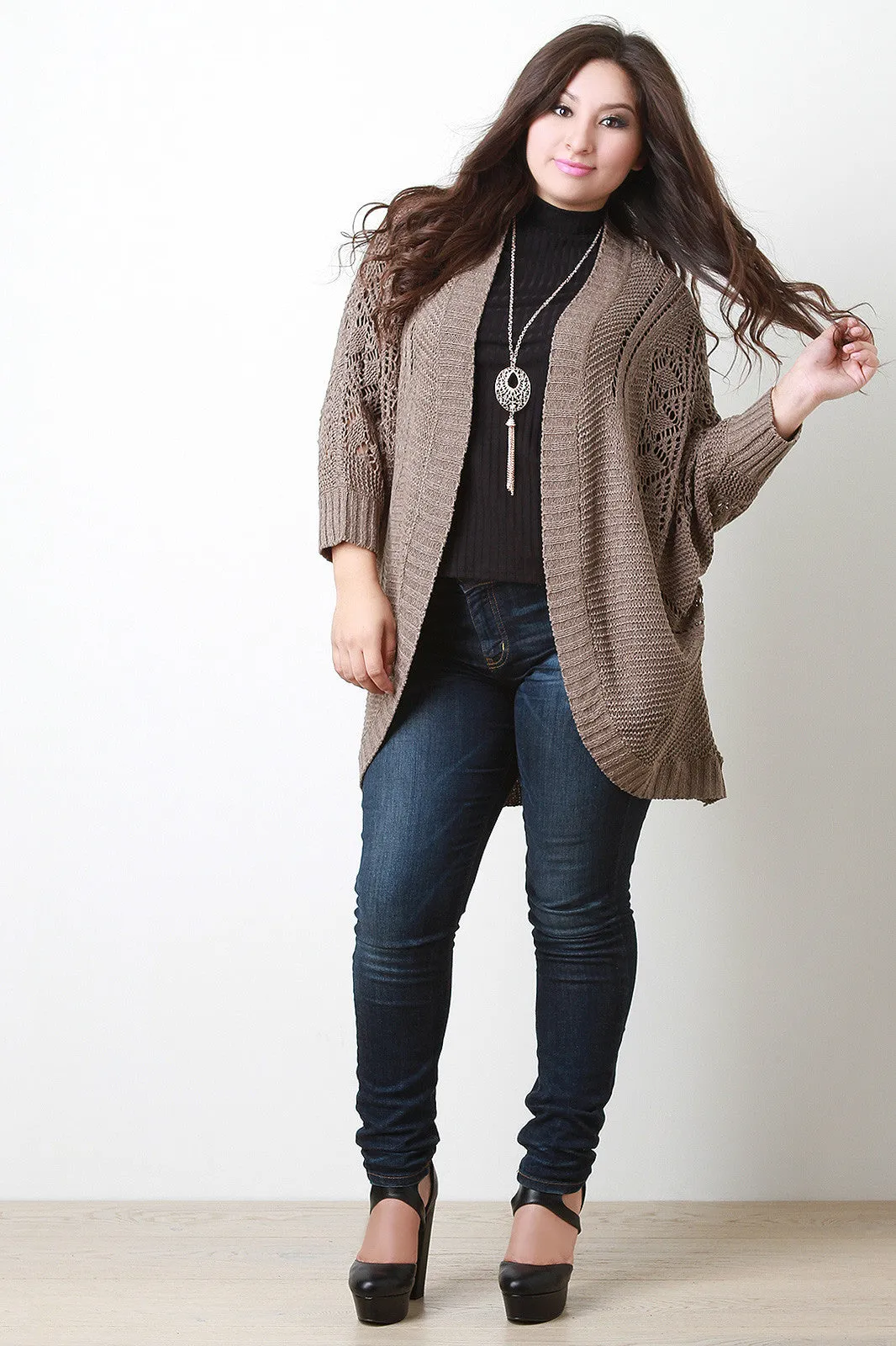 Longline Crochet Dolman Cardigan